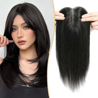 【🔥50%OFF 】100% Natural Human Hair Extensions|Silk Base Hair Topper