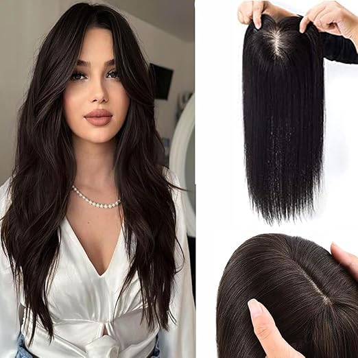 【🔥50%OFF 】100% Natural Human Hair Extensions|Silk Base Hair Topper