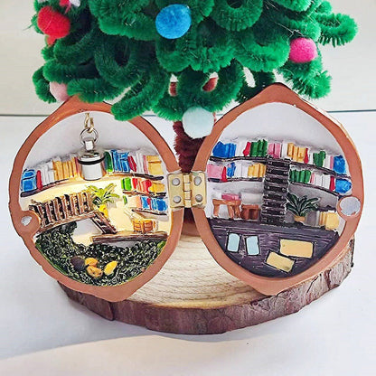 【🔥 50% OFF】🏠Festive Gift✨ Magical Walnut Shell Dollhouse|Mini Library&Tiny World of Wonder