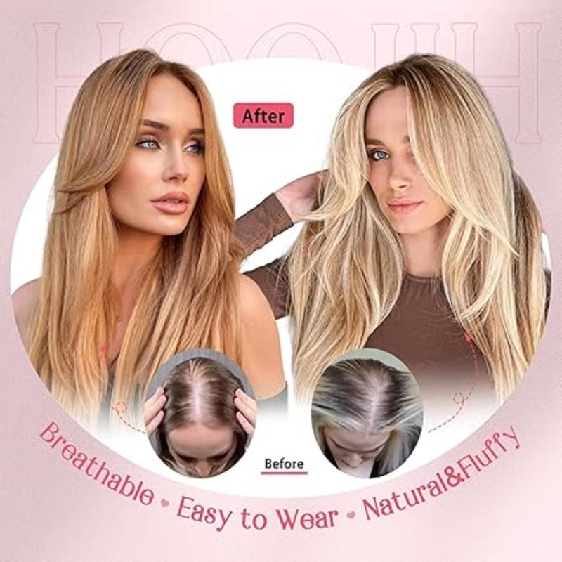 Long Face Framing Layer Hair Topper丨 Natural Volume Hair Topper 丨 Ultra-thin Base | Give You a Chic Look