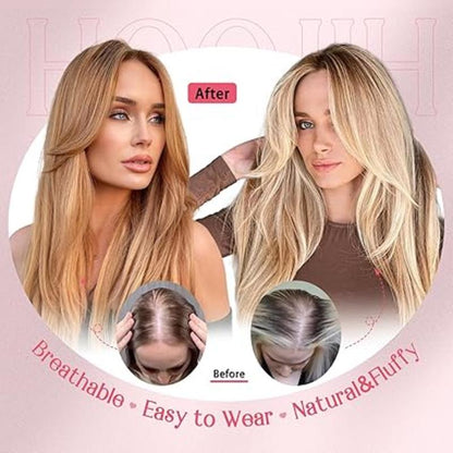 Long Face Framing Layer Hair Topper丨 Natural Volume Hair Topper 丨 Ultra-thin Base | Give You a Chic Look