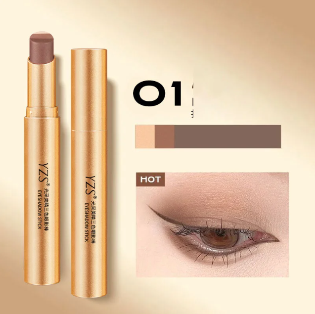 ✨【A Touch of Three Colors】Golden Diamond Three-Color Eyeshadow Stick 💎💖🌟