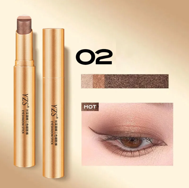 ✨【A Touch of Three Colors】Golden Diamond Three-Color Eyeshadow Stick 💎💖🌟