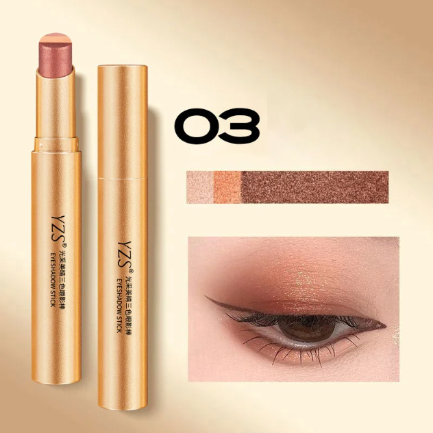 ✨【A Touch of Three Colors】Golden Diamond Three-Color Eyeshadow Stick 💎💖🌟