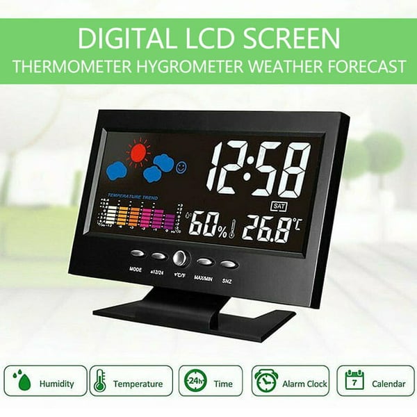 ⏰🌡️ Digital LED Temp & Humidity Monitor 🌦️✨ Weather Forecast & Alarm Clock!