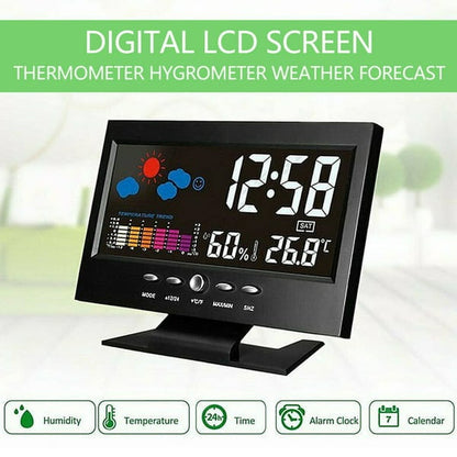 ⏰🌡️ Digital LED Temp & Humidity Monitor 🌦️✨ Weather Forecast & Alarm Clock!
