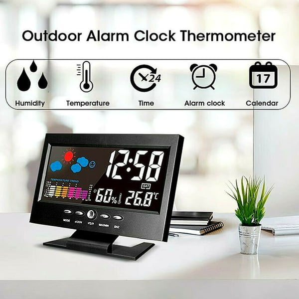 ⏰🌡️ Digital LED Temp & Humidity Monitor 🌦️✨ Weather Forecast & Alarm Clock!