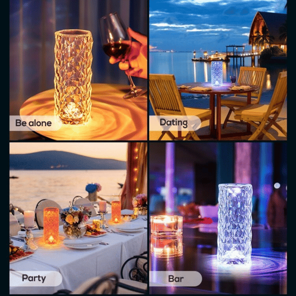 🌹BEST GIFTS🌹16 Colors Rose Rays Crystal Diamond Table Lamp