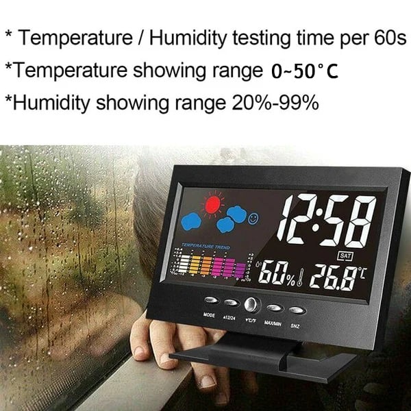⏰🌡️ Digital LED Temp & Humidity Monitor 🌦️✨ Weather Forecast & Alarm Clock!