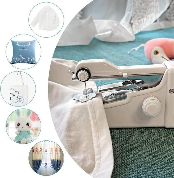 🧵 Stitch Handheld Cordless Portable White Sewing Machine ✂️✨