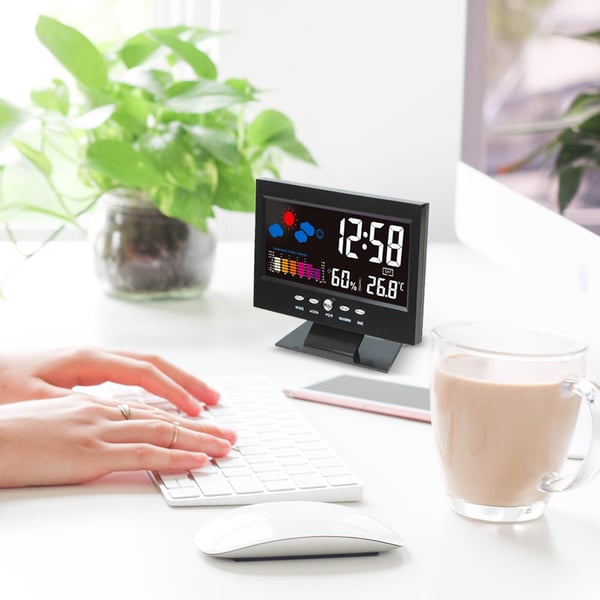 ⏰🌡️ Digital LED Temp & Humidity Monitor 🌦️✨ Weather Forecast & Alarm Clock!