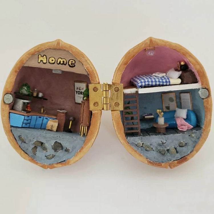 【🔥 50% OFF】🏠Festive Gift✨ Magical Walnut Shell Dollhouse|Mini Library&Tiny World of Wonder