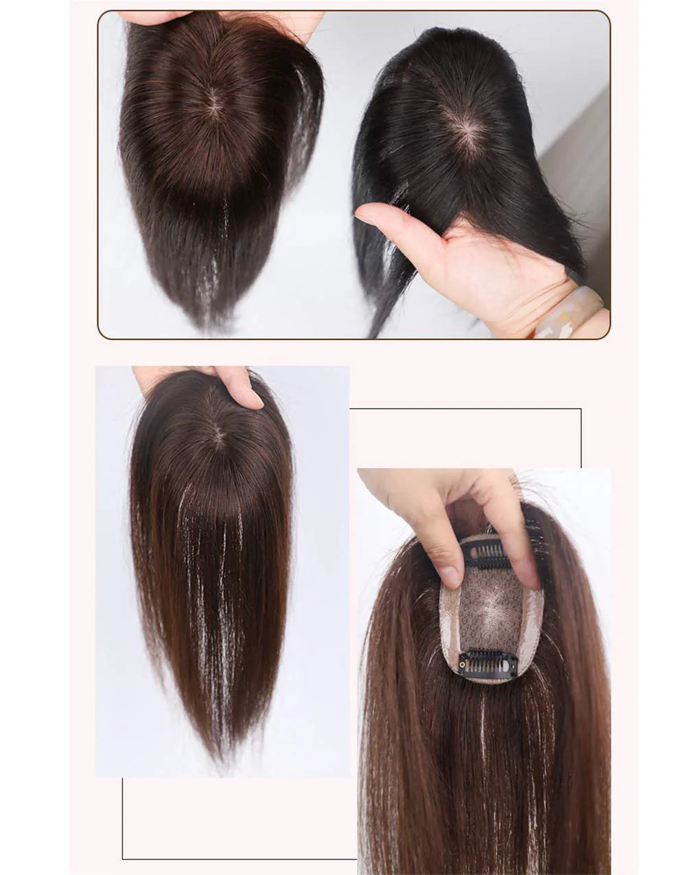 【🔥50%OFF 】100% Natural Human Hair Extensions|Silk Base Hair Topper