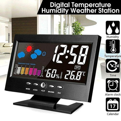 ⏰🌡️ Digital LED Temp & Humidity Monitor 🌦️✨ Weather Forecast & Alarm Clock!