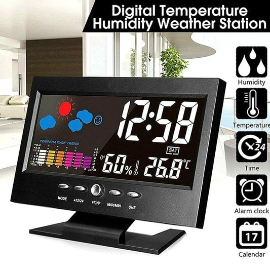 ⏰🌡️ Digital LED Temp & Humidity Monitor 🌦️✨ Weather Forecast & Alarm Clock!