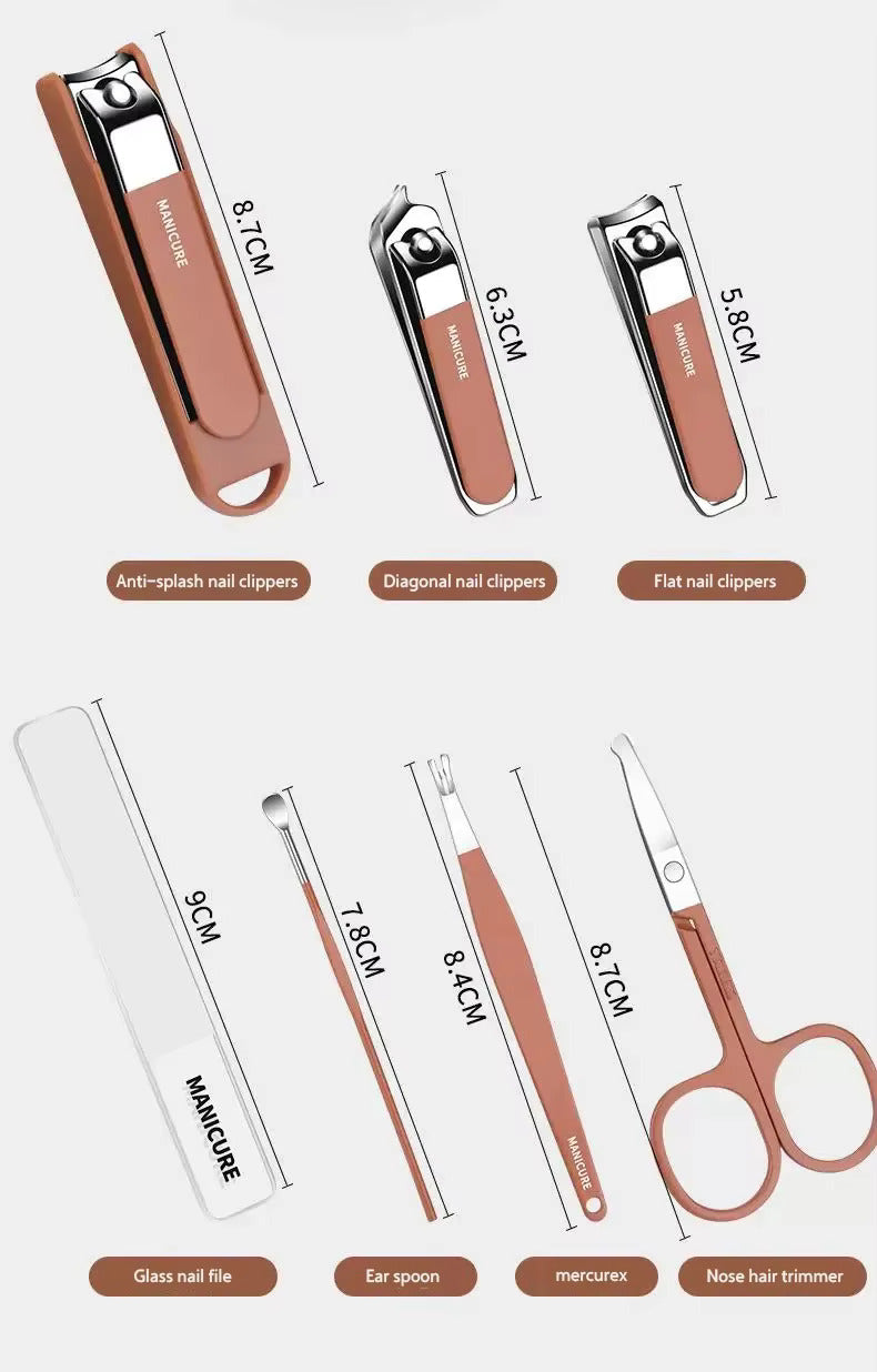 🎁 Holiday Limited-Time Offer 💅 Anti-Splash Nail Clipper Set - 7 PCS Manicure Protection Tools 🛡️✨