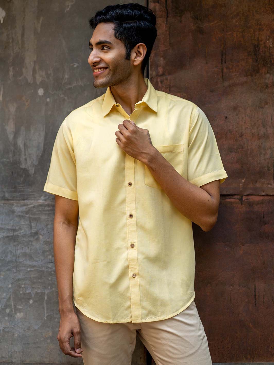 Lemon Yellow · Half Sleeve Shirt