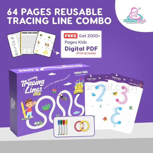 Reusable Pen Tracing Book With 64 Pages+ FREE Learning 2000+ pages PDF worksheet for kids