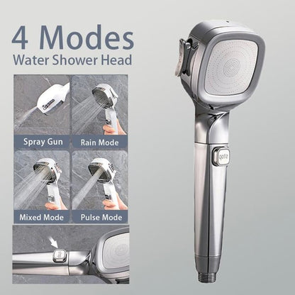 🎁  4-mode Handheld Pressurized Shower Head with Pause Switch