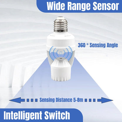 💡 Motion Sensor LED Bulb Socket 🚶‍♂️✨ Smart Lighting for Every Step!