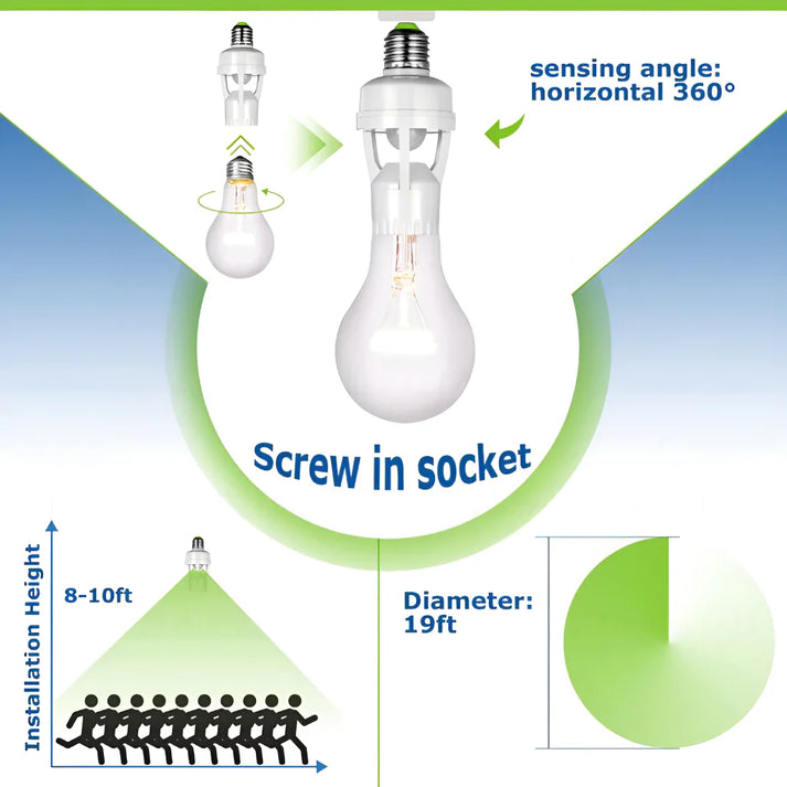 💡 Motion Sensor LED Bulb Socket 🚶‍♂️✨ Smart Lighting for Every Step!