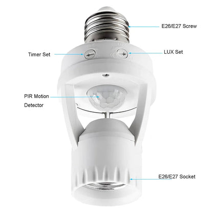 💡 Motion Sensor LED Bulb Socket 🚶‍♂️✨ Smart Lighting for Every Step!