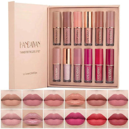 💄 12-Color Matte Liquid Lipstick Set 🌈✨ Perfect Shades for Every Mood!