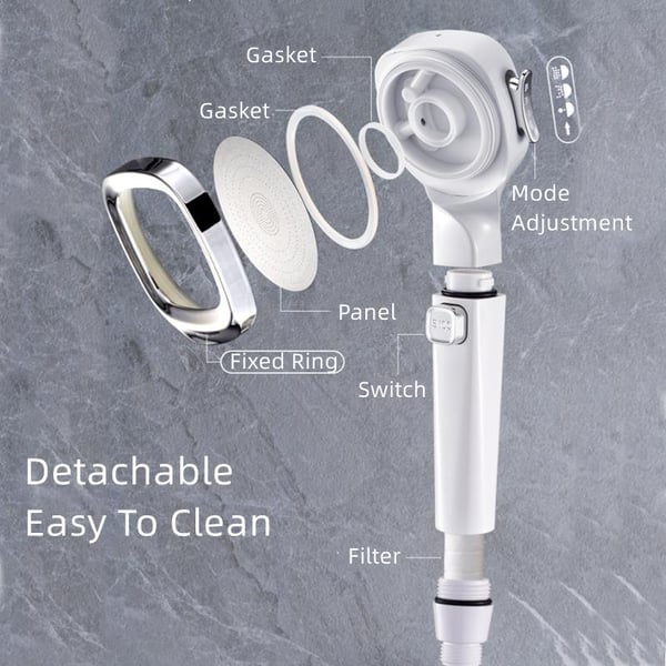 🎁  4-mode Handheld Pressurized Shower Head with Pause Switch